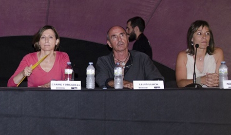 Amb Carme Forcadell i Lluís Llach, a l'acte "El país que volem"