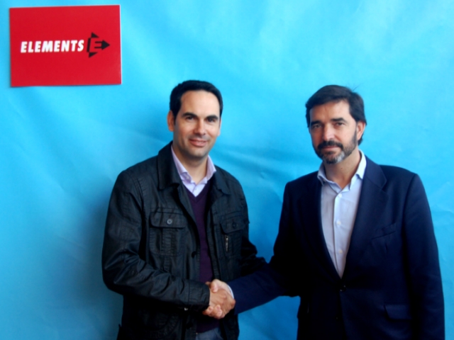 David Perramón, director comercial d’Elements i Álvaro Bilbao, president del Guipuzkoa Basket