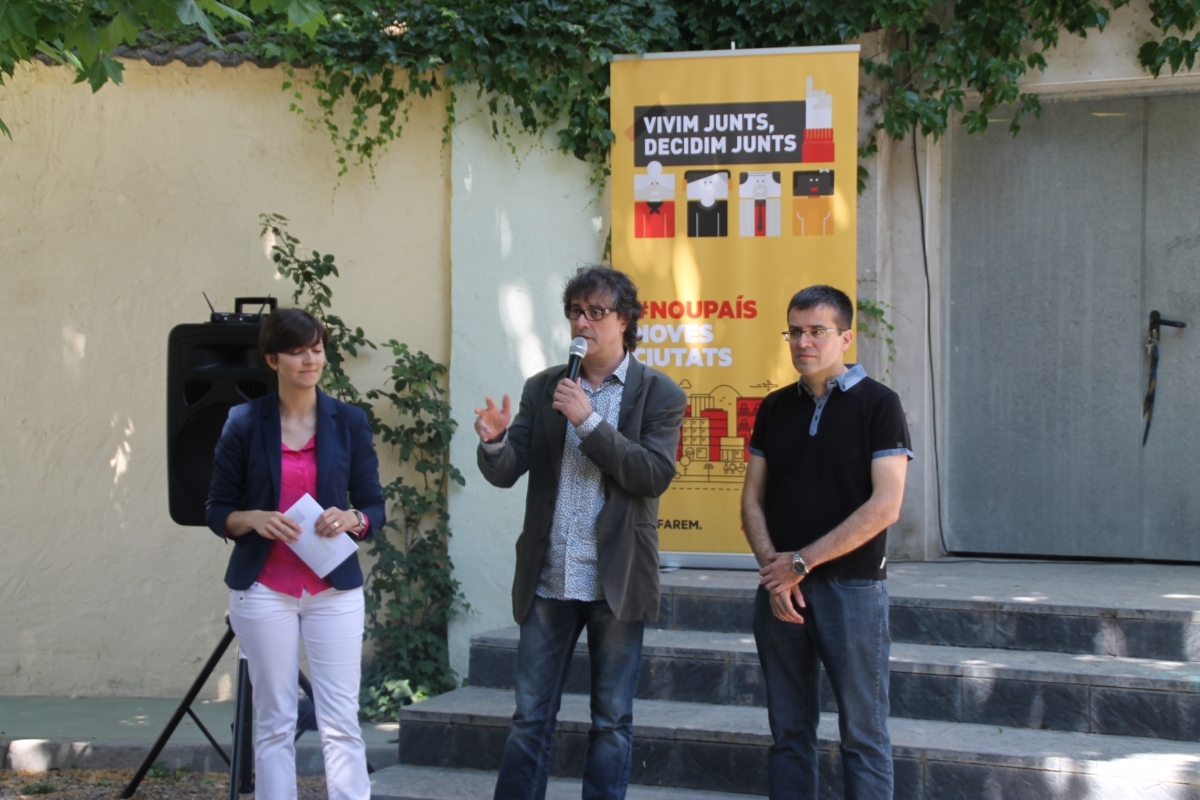 Carolina Telechea, Lluís Segura i Josep M Palau, durant la presentació