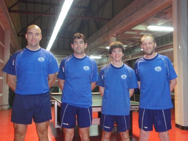 D'esquerra a dreta, Joan Bertran, Josep Mª Alonso, Ricard Alert i Roger Domingo. Tercera nacional.