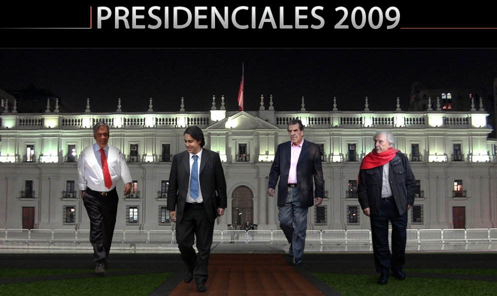 Candidats a les presidencials J. Arrate, M. Enríquez-Ominami, E. Frei i S. Piñera