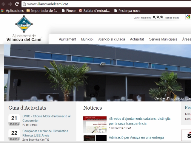 Web de l'Ajuntament de Vilanova del Camí