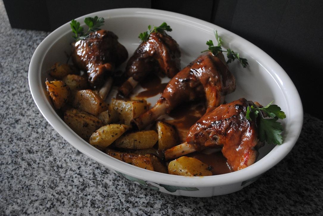 Braons caramel·litzats amb reducció de porto