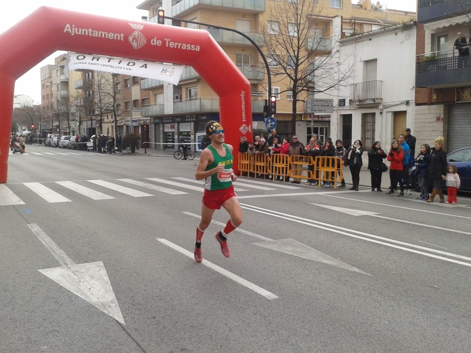 Roca durant la mitja marató a Terrassa