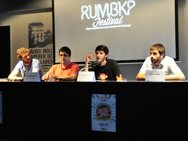 Adrià Garriga (FORCAT), Marcel·lí Martorell (Alcalde de Capellades), Xavi Bartrolí (Organitzador RumbKP) i Ricard Carles (Terratombats)