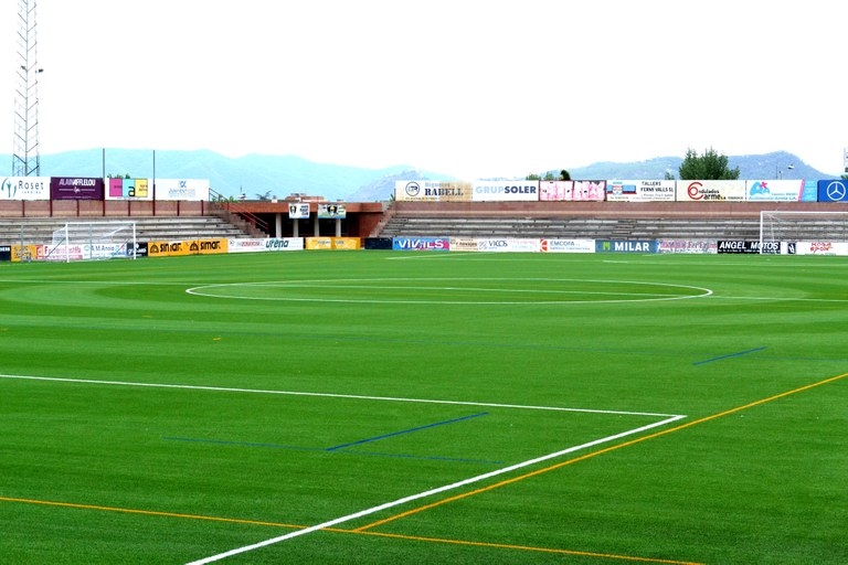 El Camp de Les Comes d'Igualada, on es juguen els partits de casa.