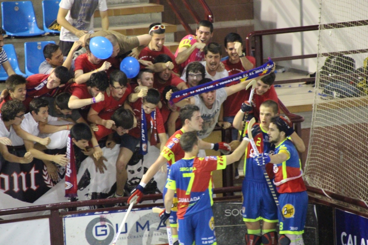 Celebració de l'esperat gol de Baliu.