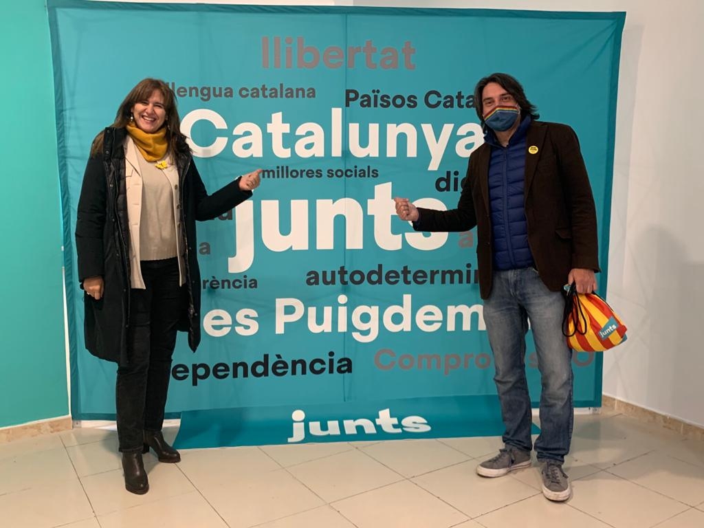 Laura Borràs i Francesc de Dalmases, a la seu igualadina FOTO: twitter