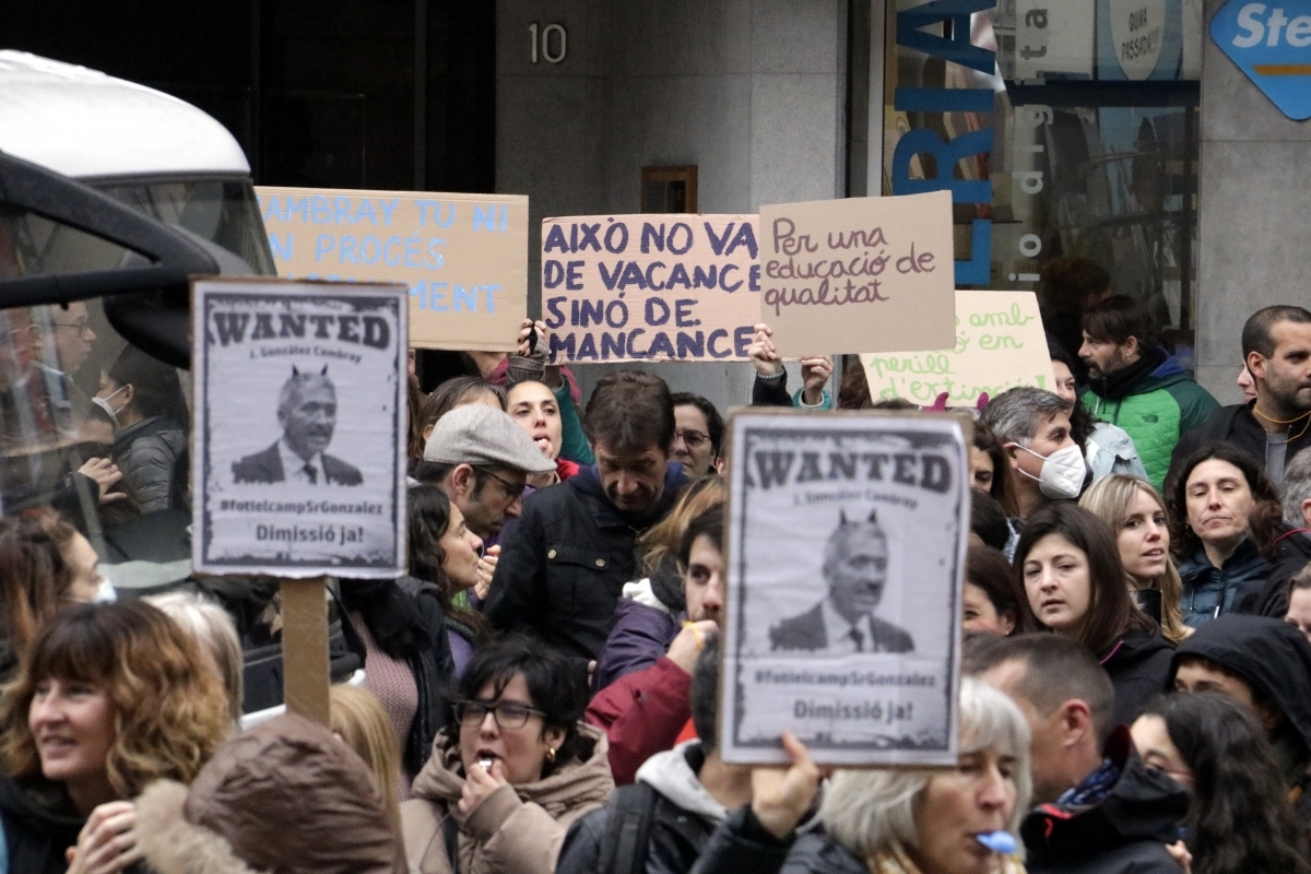 Manifestació de docents el passat 16 de març a Girona (Foto: ACN/Marina López)