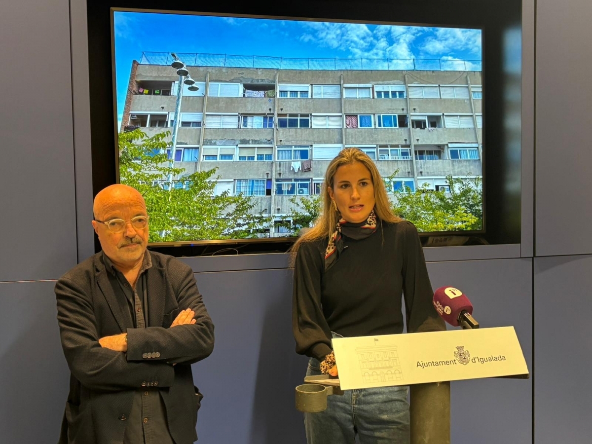 Carlota Carner durant la presentació de l'inici d'obres. Ajuntament d'Igualada.