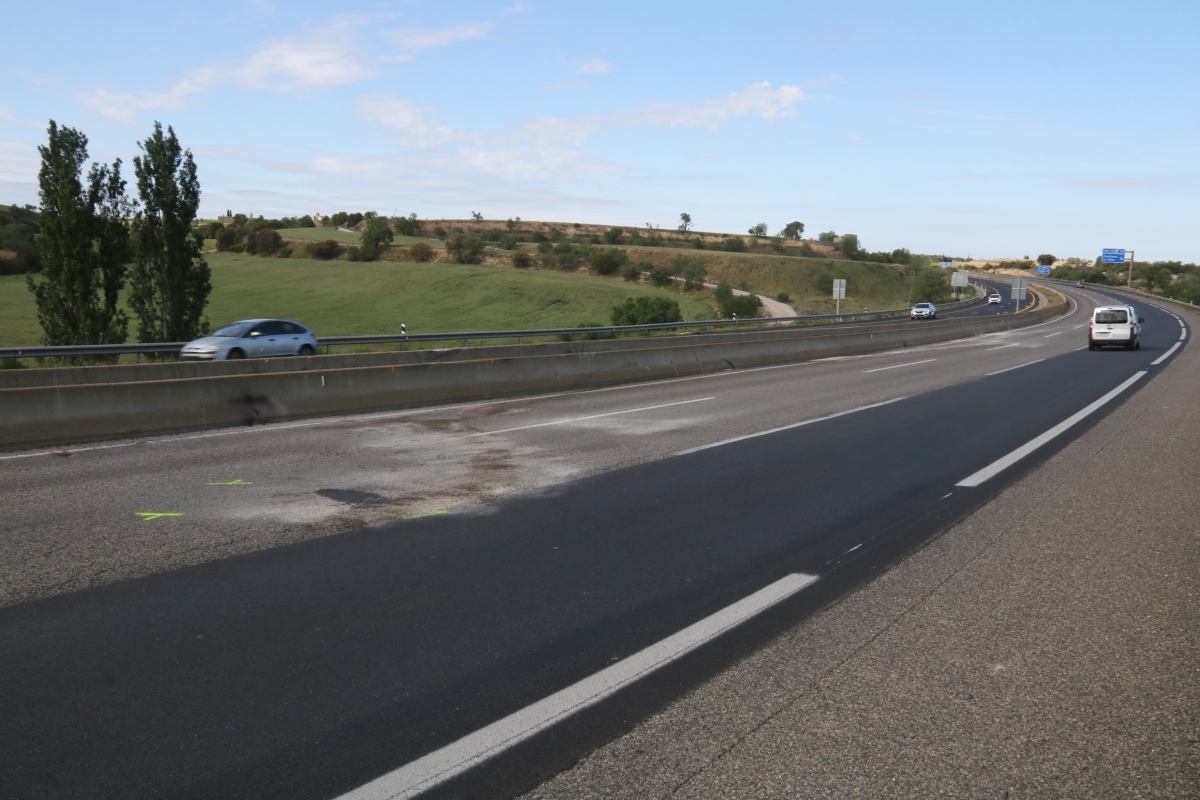 Imatge del lloc de l'accident, dins el terme de Granyanella (Ignasi G&oacute;mez/ACN)