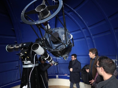 El president, durant la inauguració del nou telescopi. (Foto: Rubén Moreno)