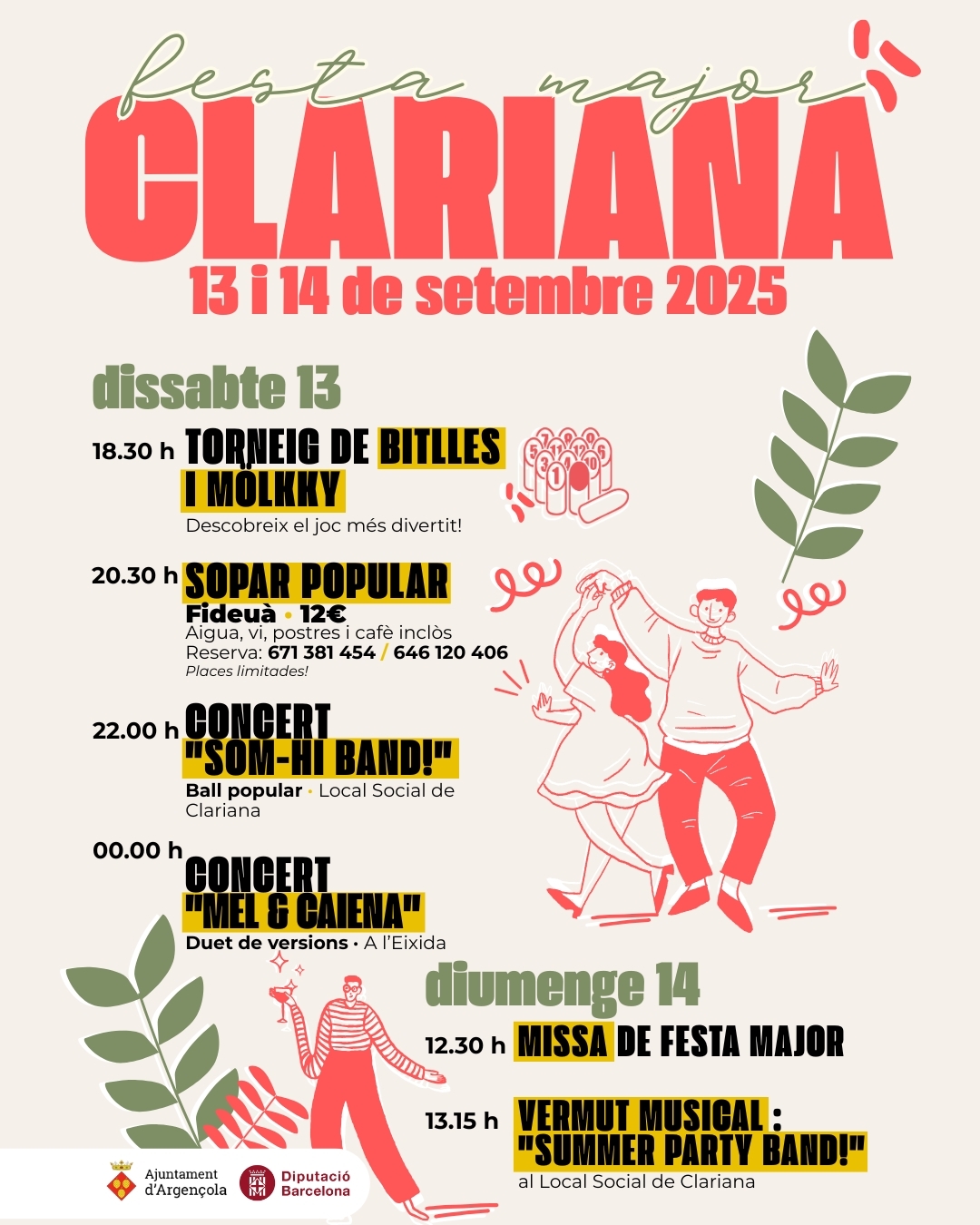 Cartell de la festa major. Ajuntament d'Argençola.