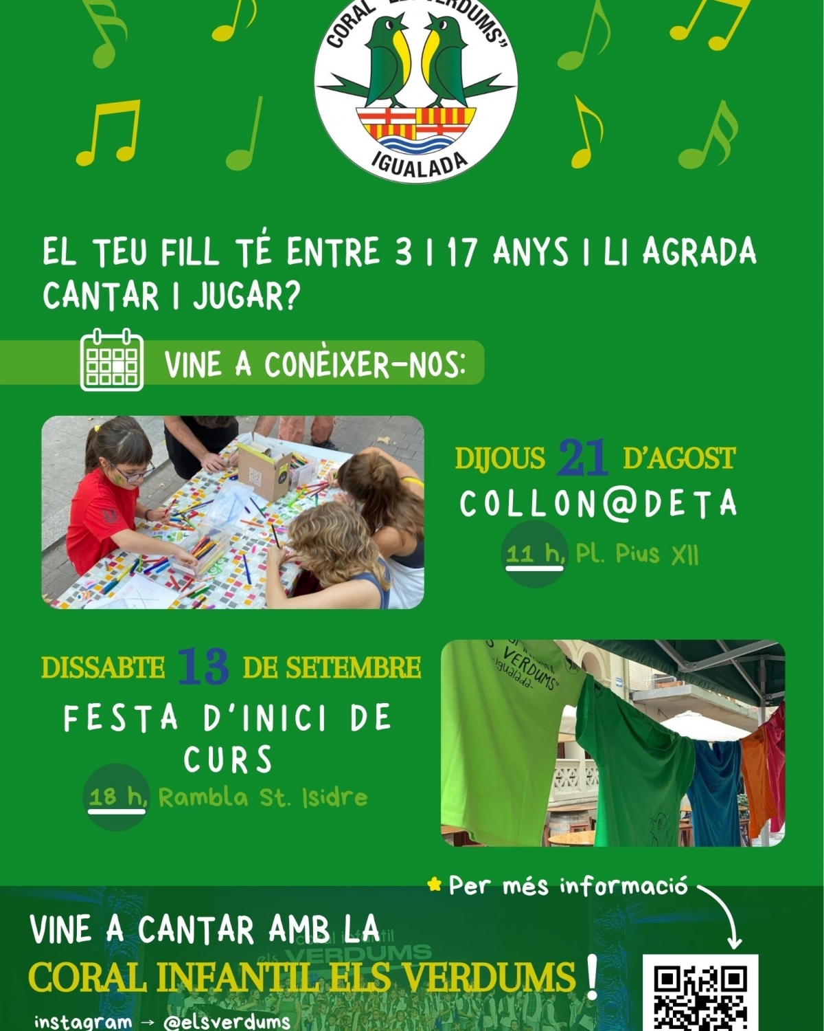 Cartell d'inici de curs. Els Verdums.