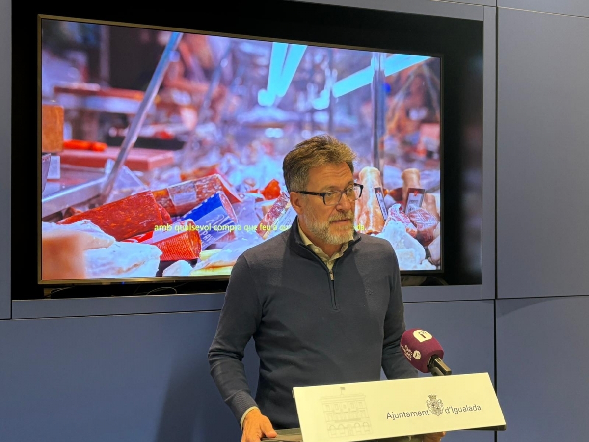 Jordi Marc&egrave; durant el balan&ccedil;. Ajuntament d'Igualada.