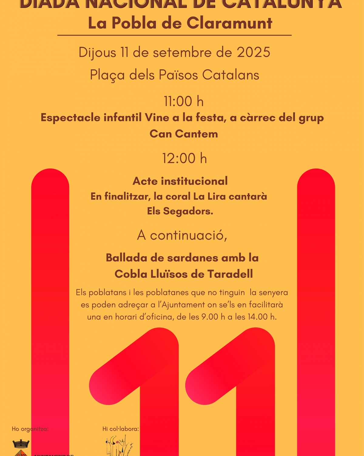 Cartell de la Diada. Ajuntament de la Pobla de Claramunt.