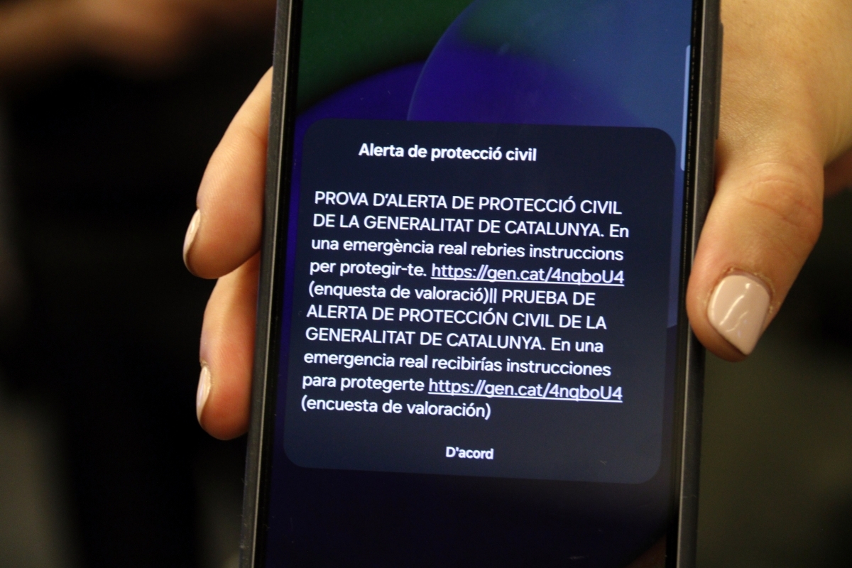 Missatge del sistema ES-ALERT. ACN.