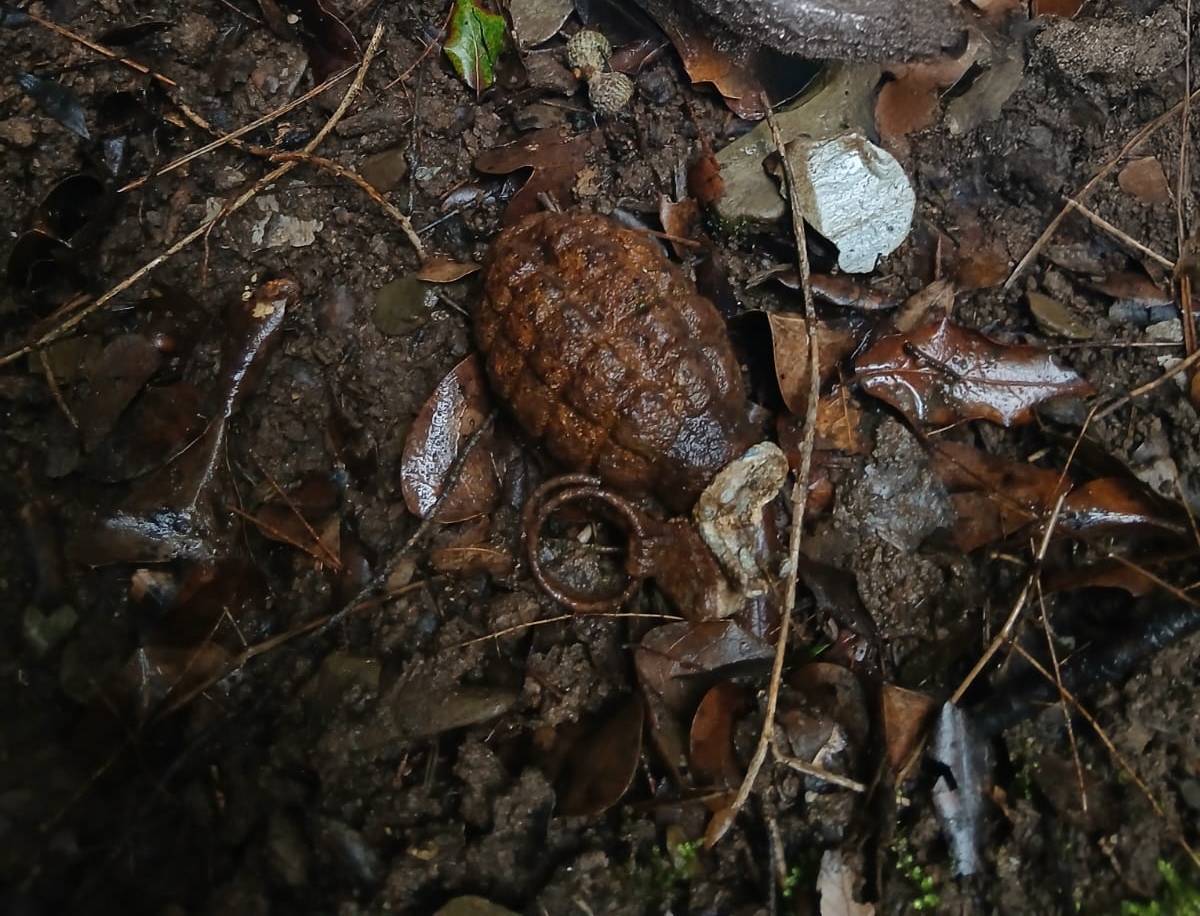 Artefacte trobat pels boletaires. Mossos d'Esquadra.
