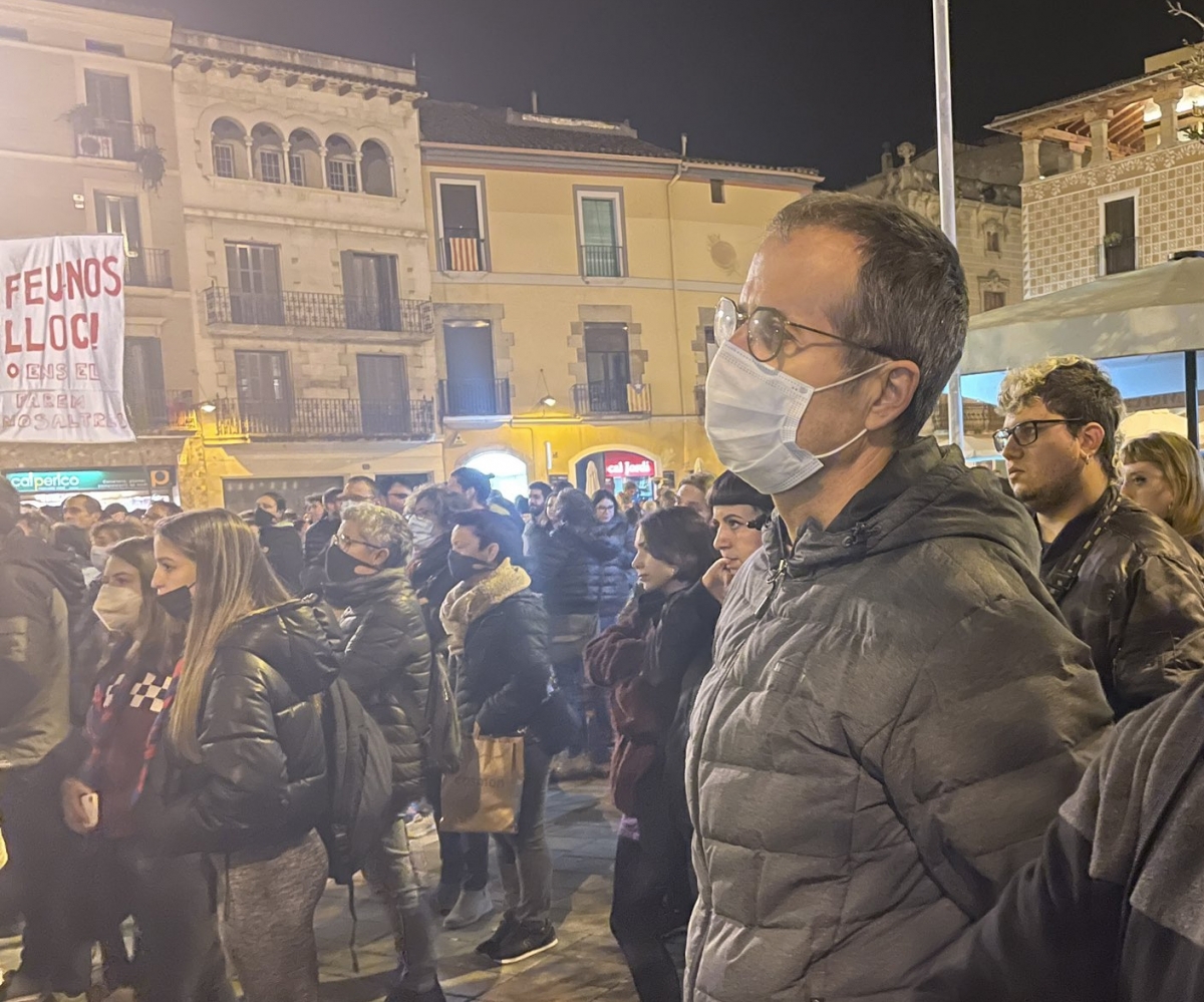 El regidor d'ERC Joan Valentí a la manifestació 