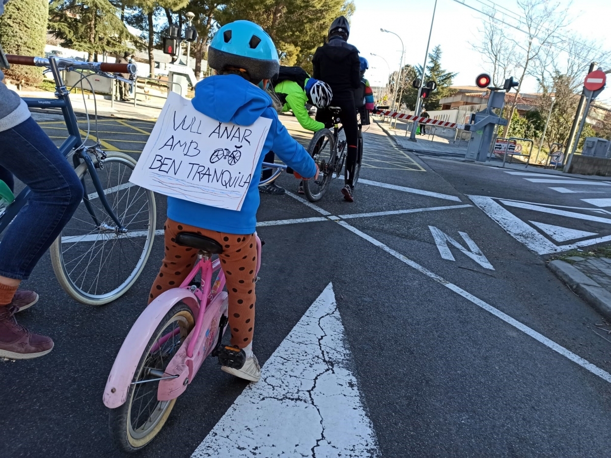 Una de les imatges de la darrera bicicletada, el 13 de febrer