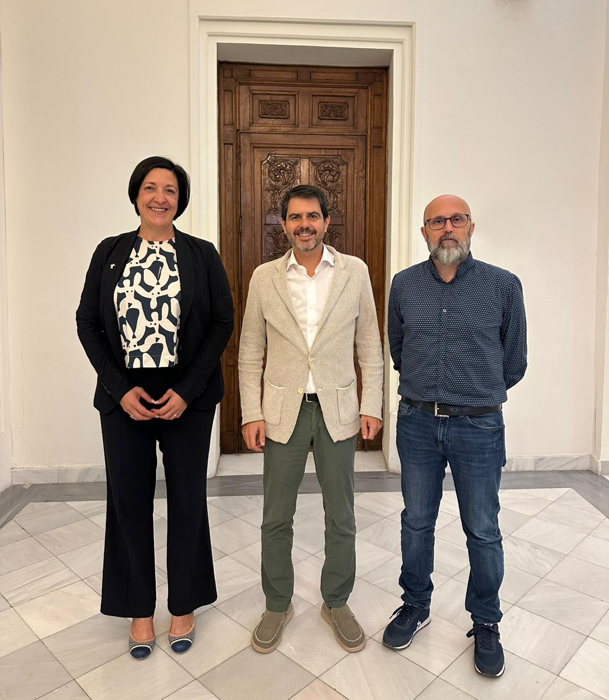 Alcaldes dels tres municipis. Ajuntament d'Igualada.