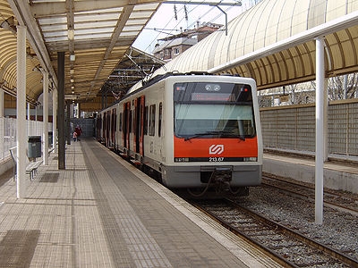 La línia Llobregat-Anoia, a l'estació d'Igualada